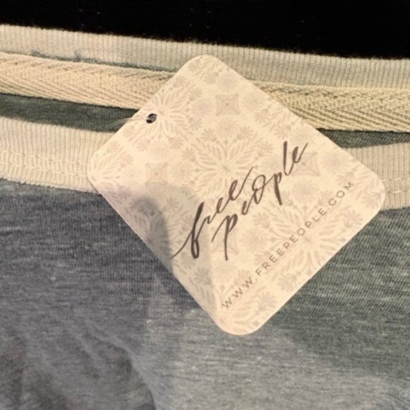 Free People Sage Green short Sleeve Lounge Tee (Size M) - Picture 3 of 5